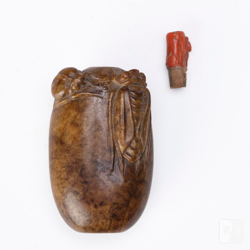 A group lot of six stone snuff bottles, - 图11